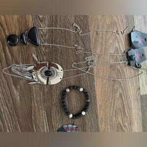 Paparazzi Silver Necklace with Black Accents